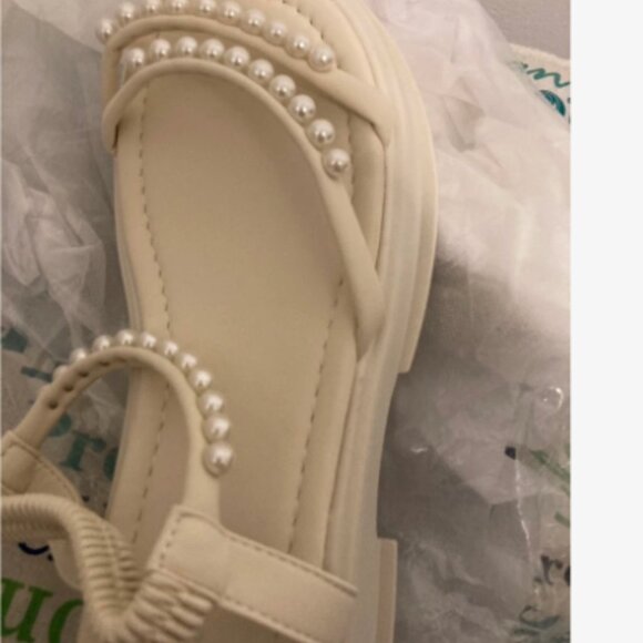 Women's Fashion Faux Pearl Decor Platform Sandals, Thick Sole - Picture 3 of 16